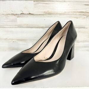 Zara Women Black Patten Leather Pump Business Women Heels Size 39/8.5